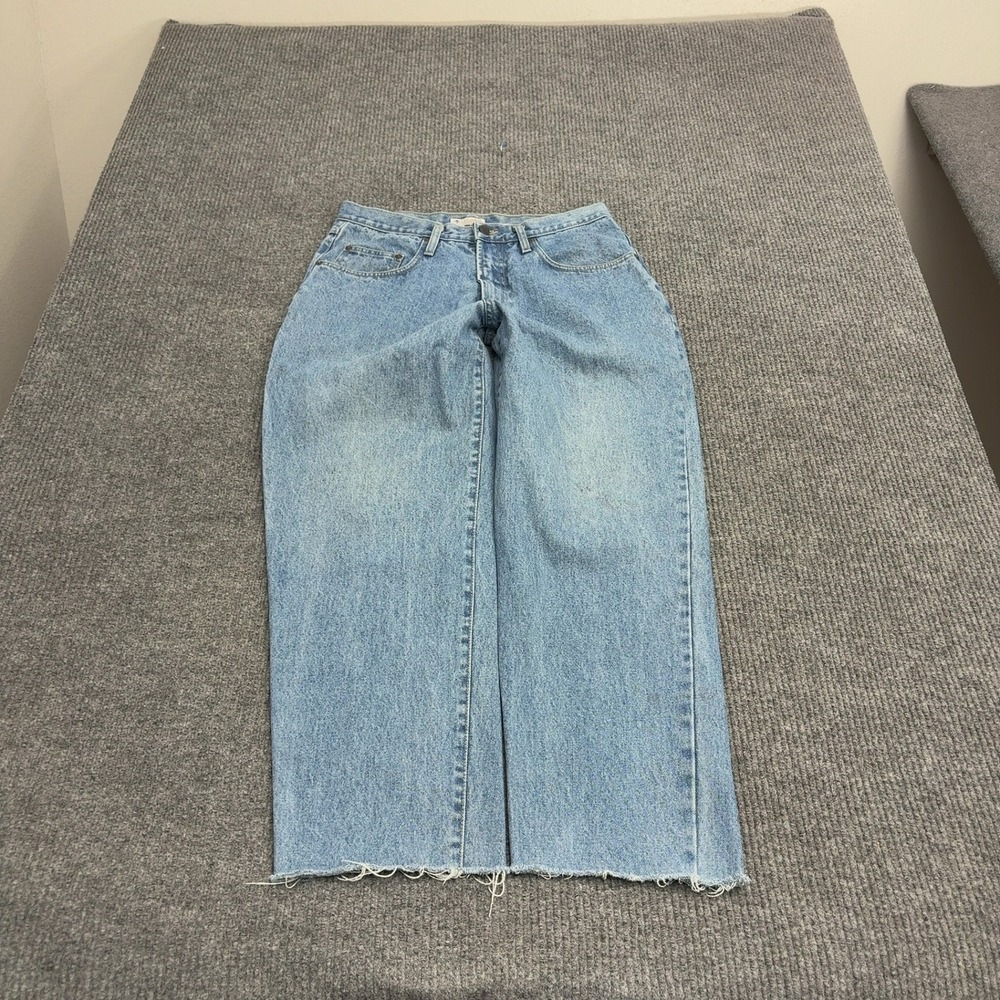 Vintage Columbia Jeans Mens 33 Blue Cotton Raw Hem Straight Leg Gorpcore 90s